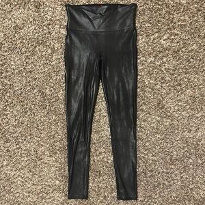 SPANX Faux Leather Leggings Black Medium Petite